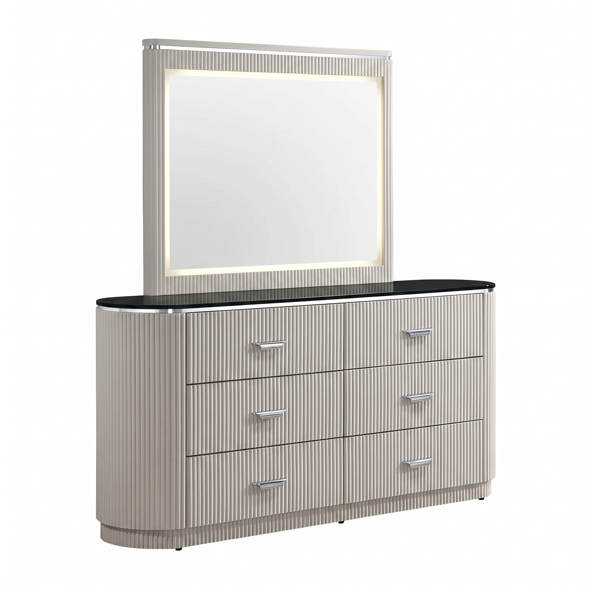 Aldgate Contemporary Light Gray Dresser with Cultured Stone Top by Furniture of America