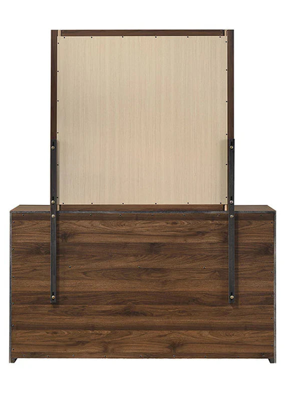Altimari Contemporary Walnut Rubberwood Dresser by Furniture of America