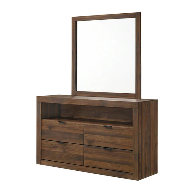 Altimari Contemporary Walnut Rubberwood Dresser by Furniture of America
