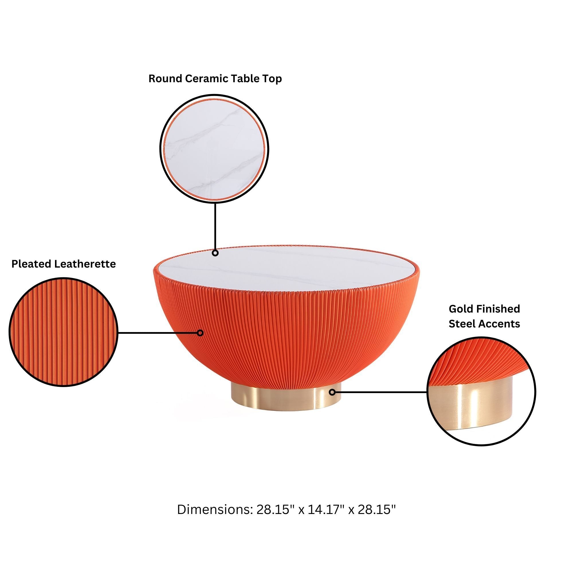 Anderson Coffee Table in Orange