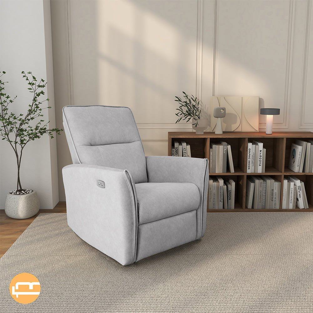 Ashland Grey Suede Recliner Chair