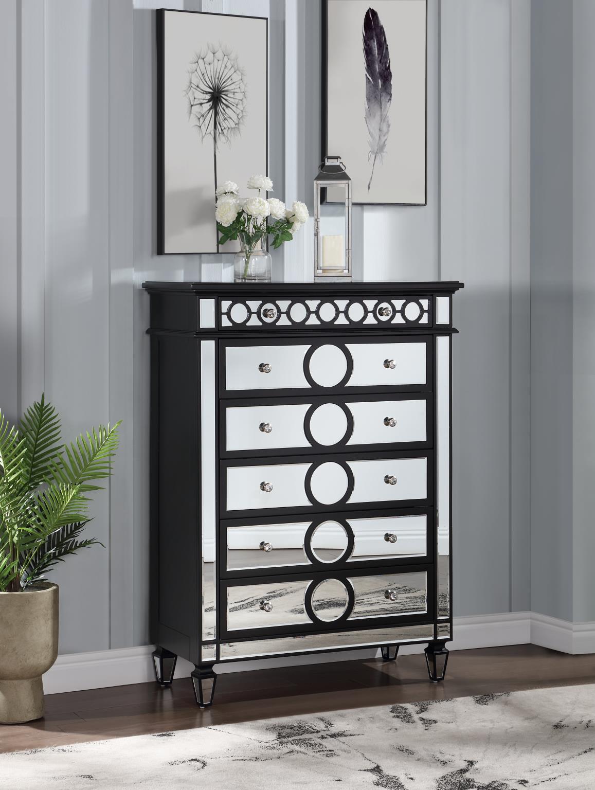 Gray Velvet Bed with Black Bedroom Pieces