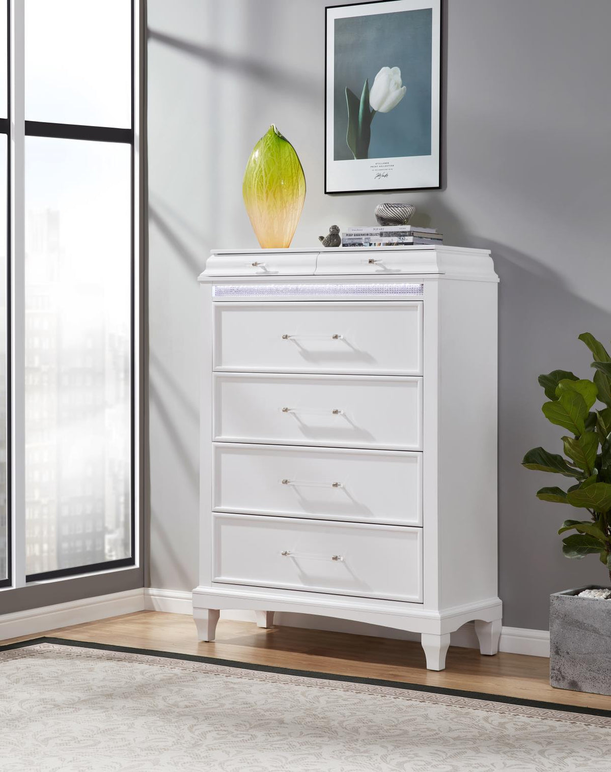 White LED Bedroom Collection
