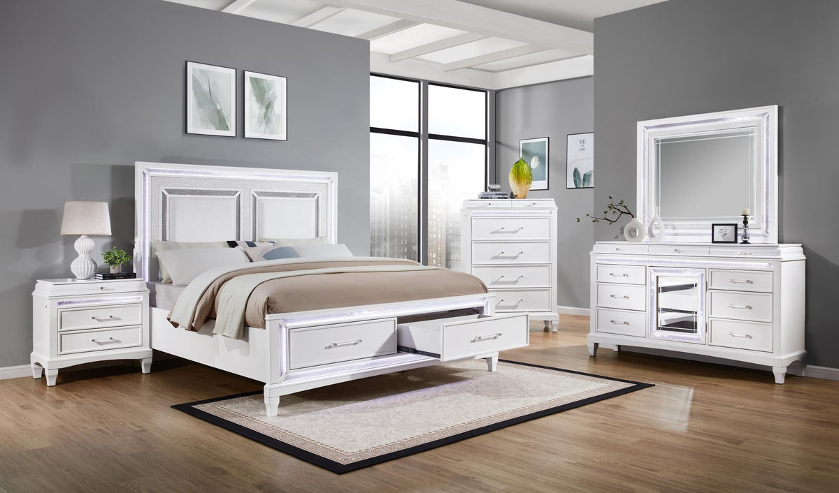 White LED Bedroom Collection