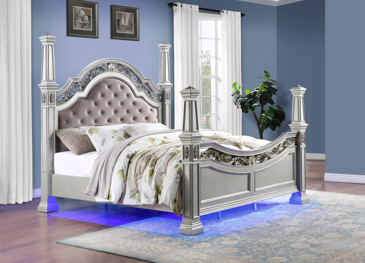 Silver Metallic Bedroom Collection