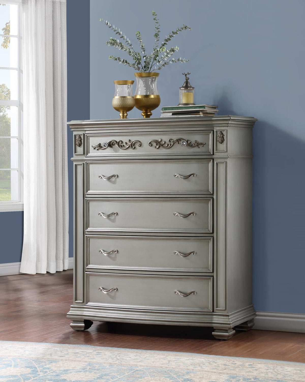 Silver Metallic Bedroom Collection