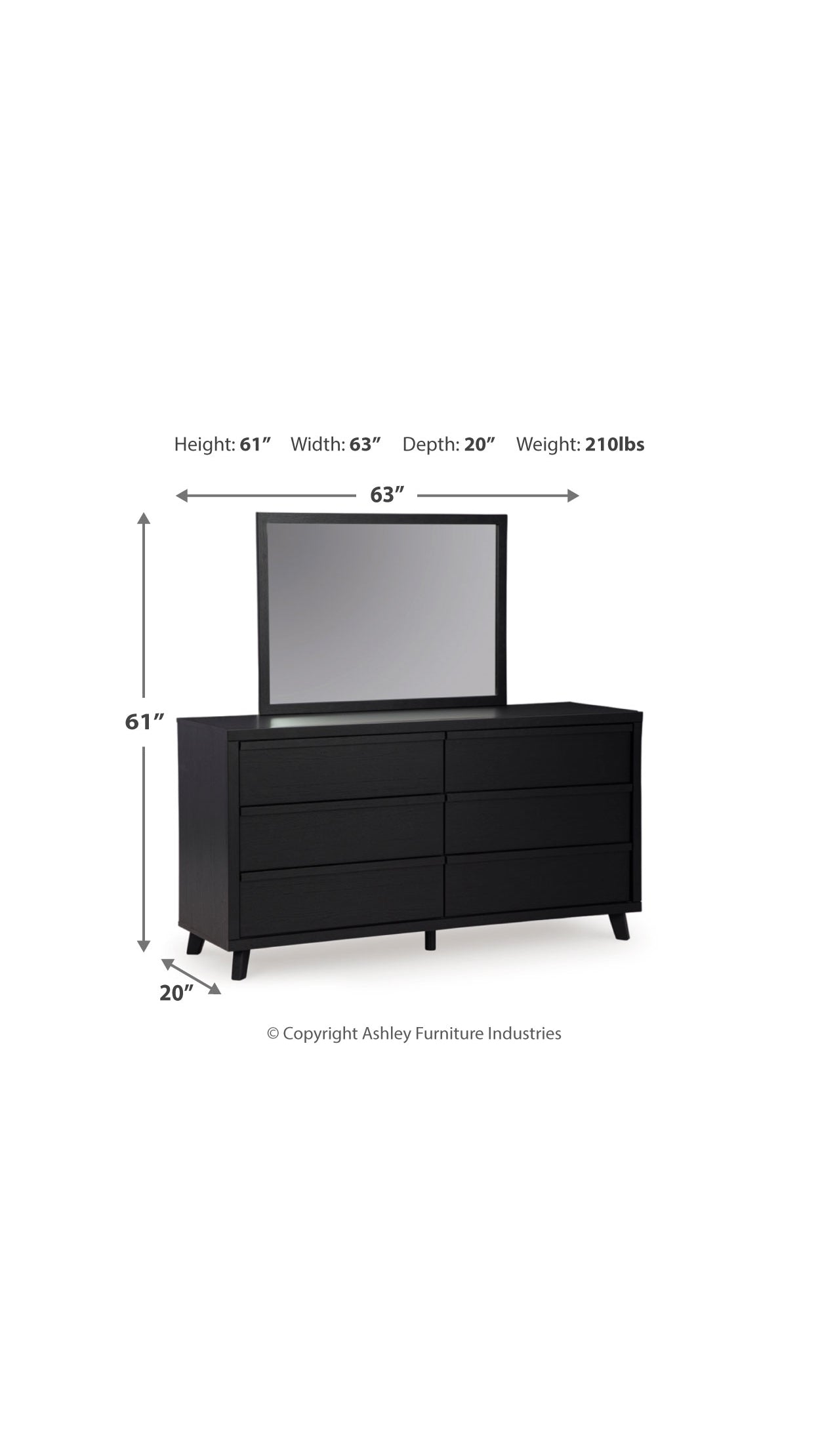 Danziar Queen Slat Headboard, Dresser, Mirror, Chest and Nightstand