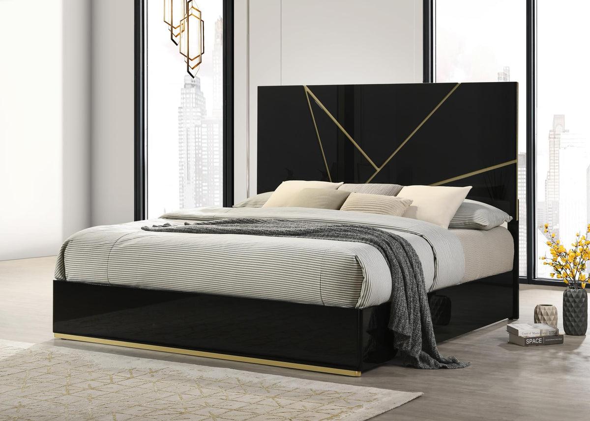 Black & Gold Line Bedroom Collection