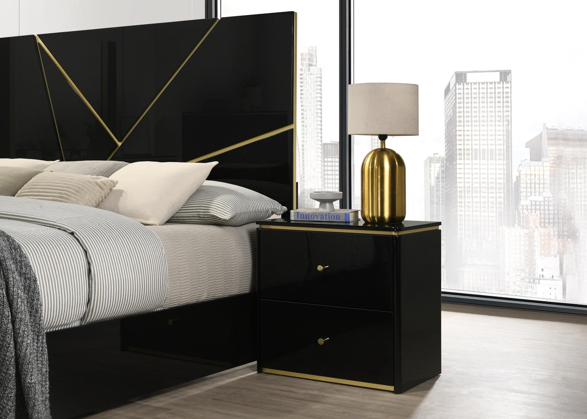 Black & Gold Line Bedroom Collection