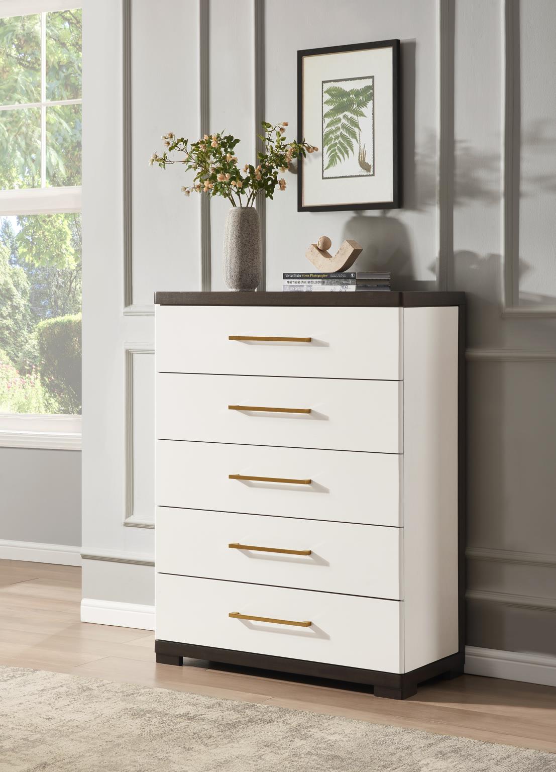 White LED Bedroom Collection with Lit Mirror