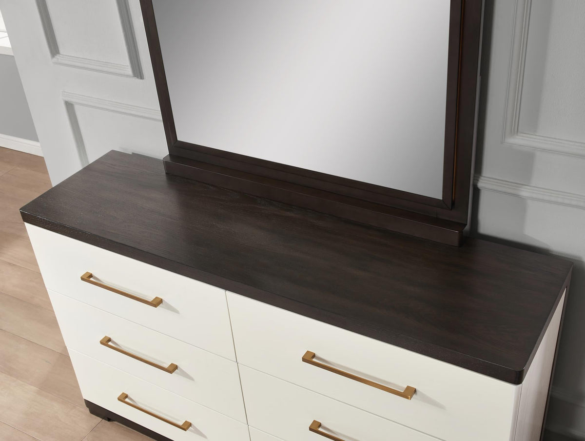 White LED Bedroom Collection with Lit Mirror