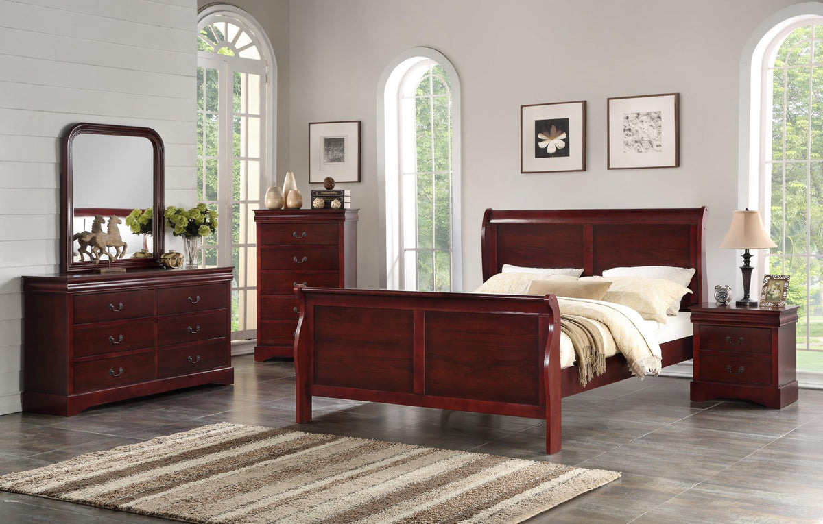 Cherry Sleigh Bed Collection
