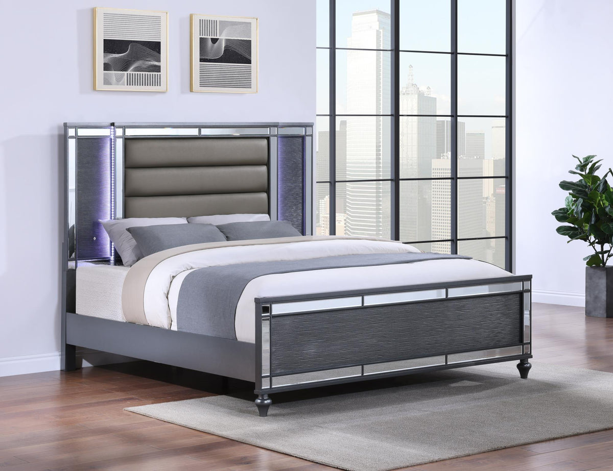 Charcoal Gloss LED Bedroom Collection