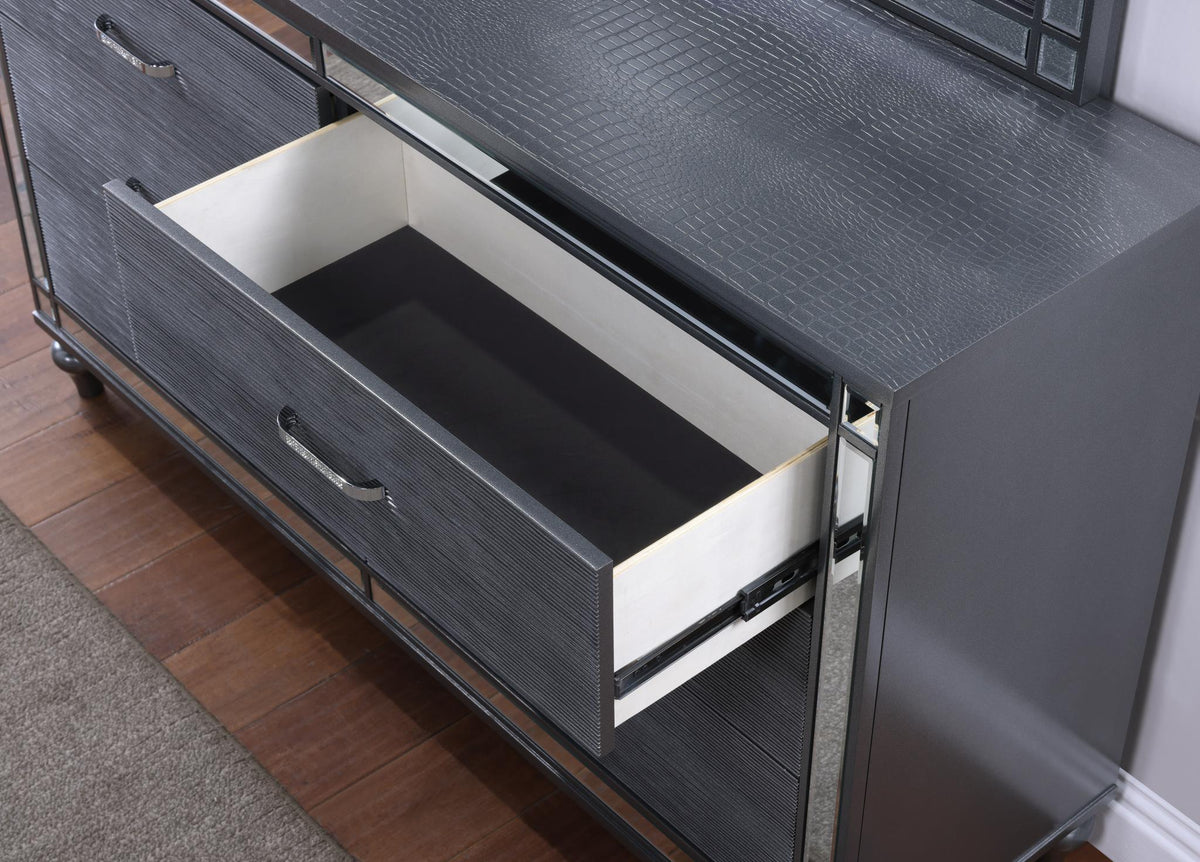 Charcoal Gloss LED Bedroom Collection