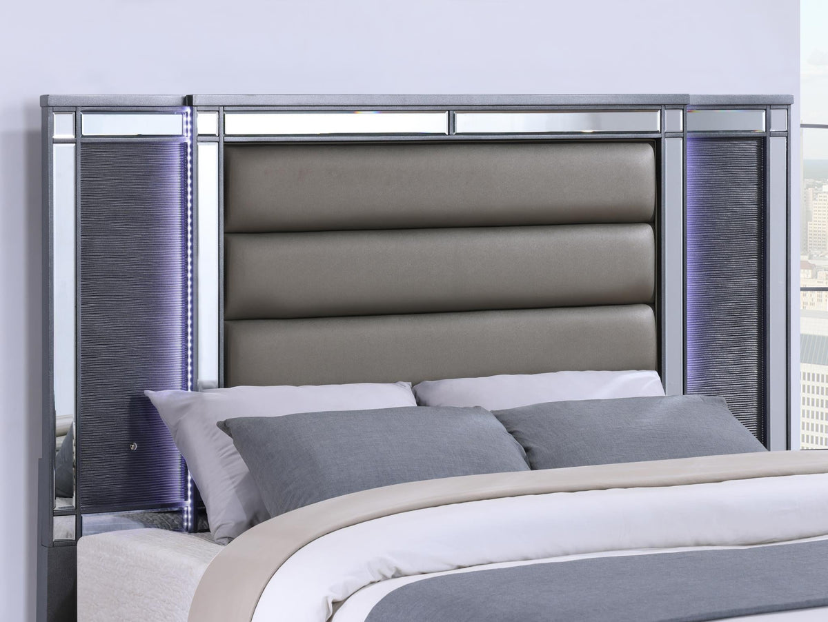Charcoal Gloss LED Bedroom Collection
