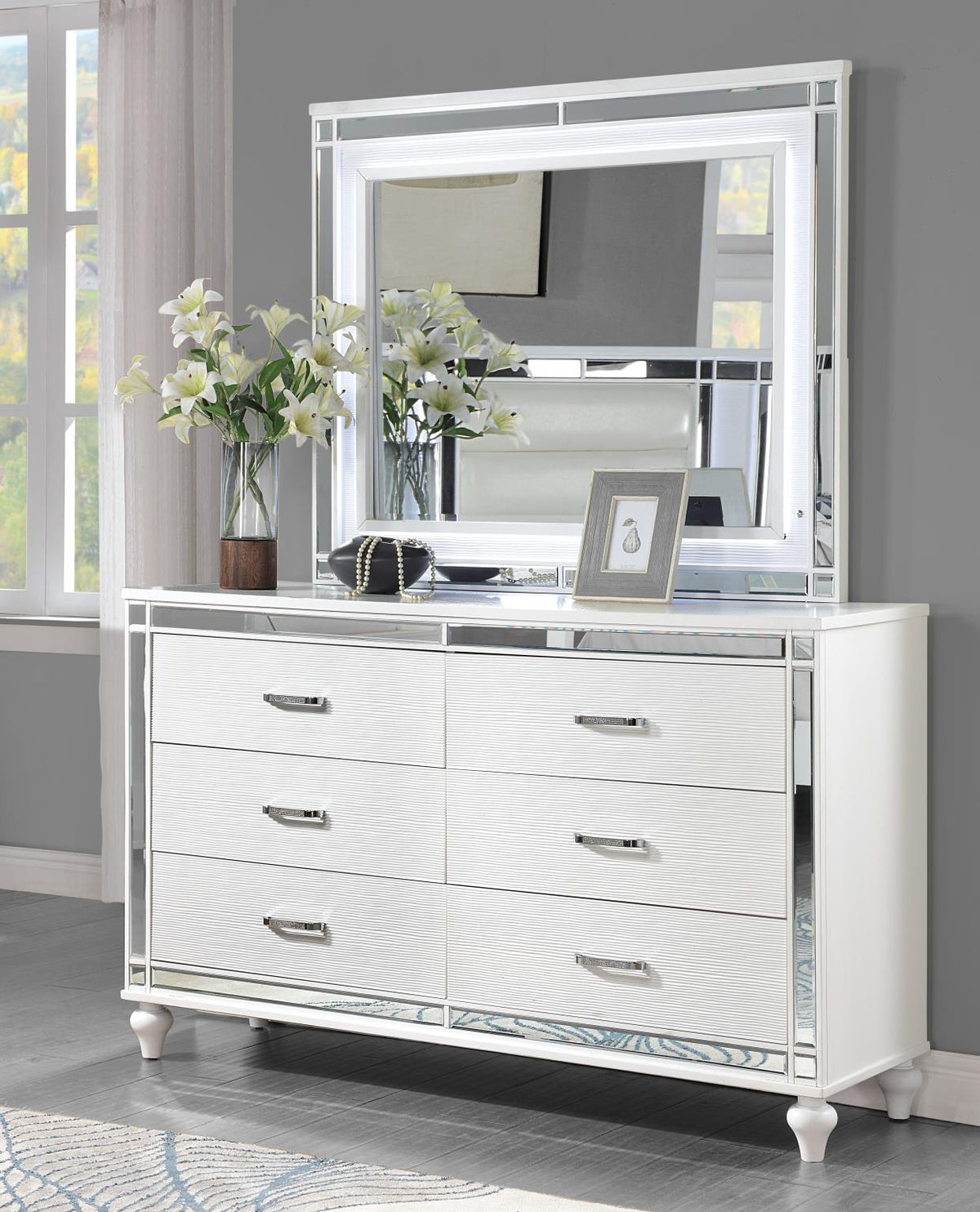 White Gloss LED Bedroom Collection