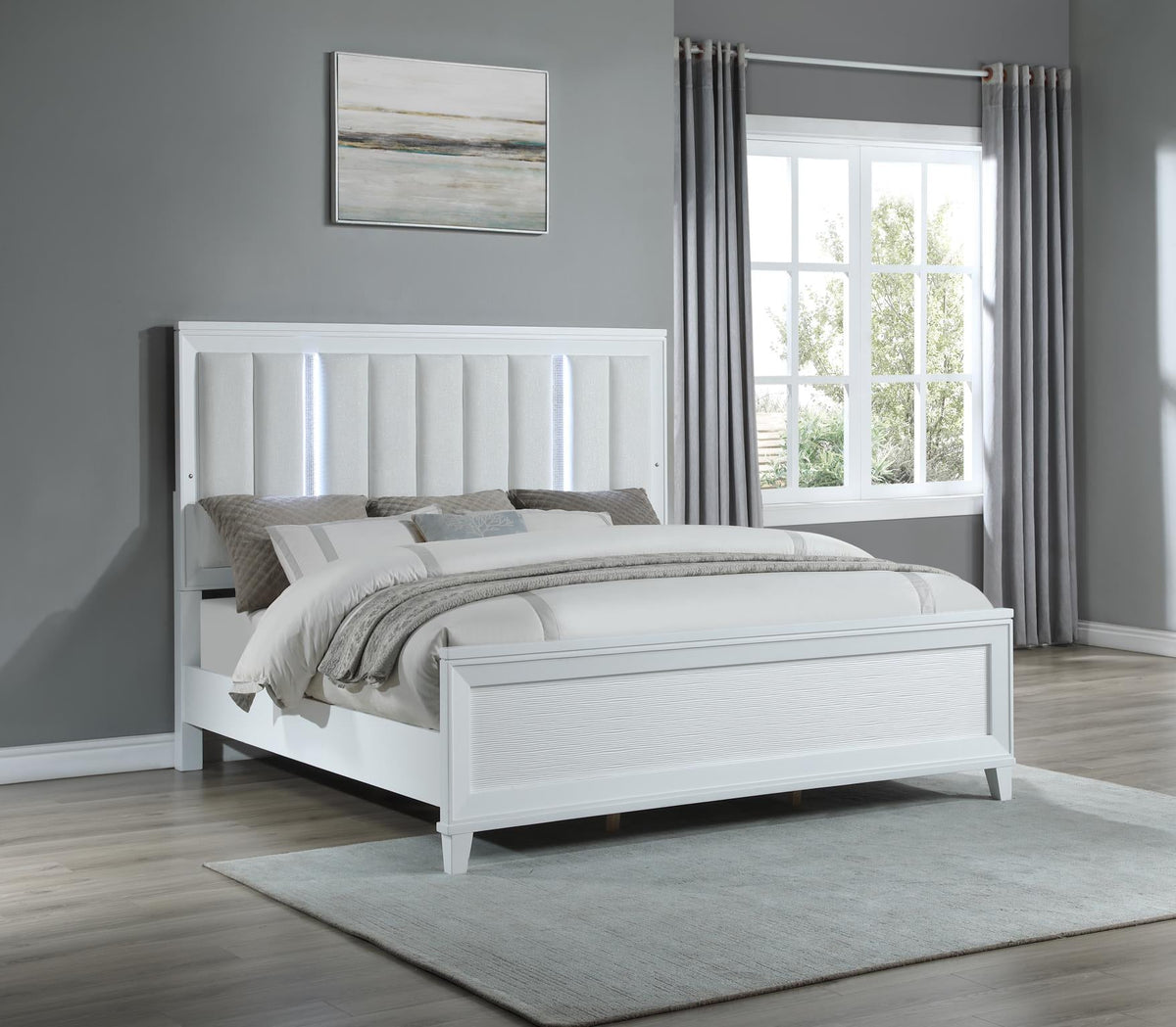 White LED Bed & Bedroom Group