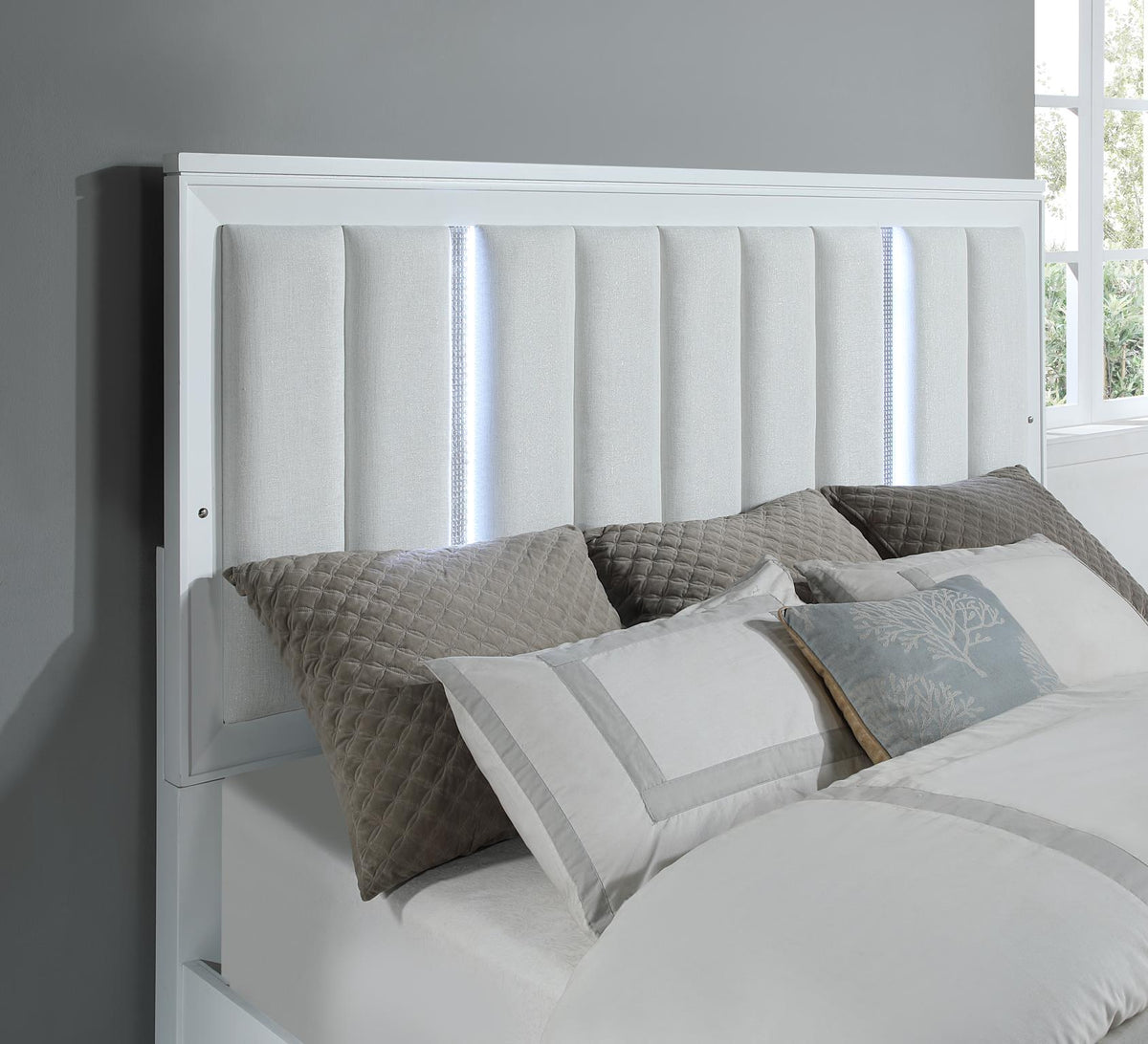 White LED Bed & Bedroom Group