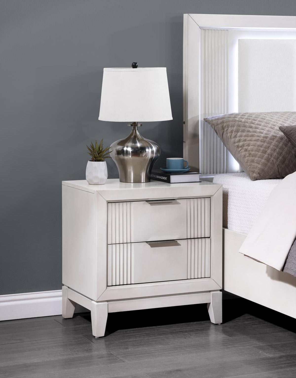 Beige LED Bedroom Collection
