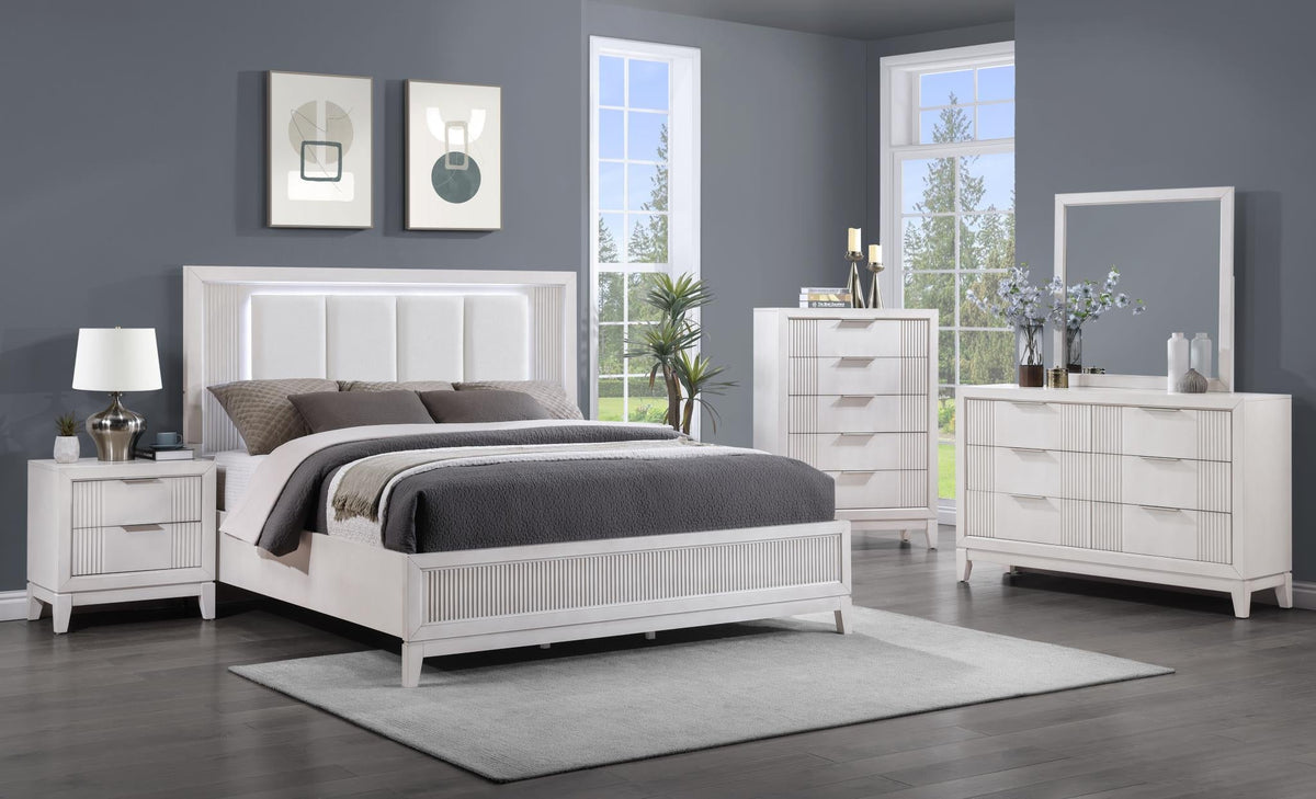 Beige LED Bedroom Collection
