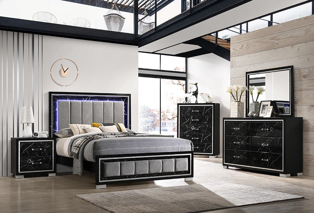 Black Two-Piece Dresser & Mirror