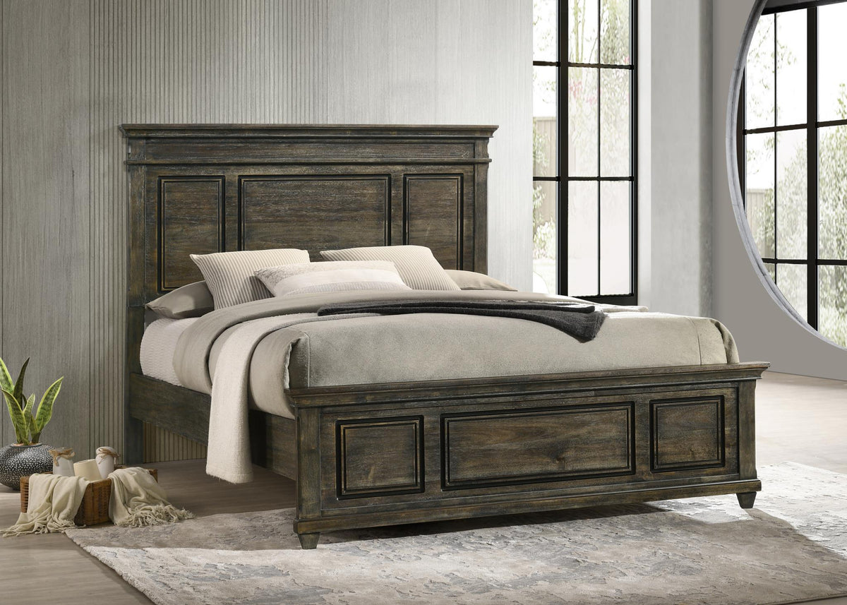 Rough Black King Bed & Mirror