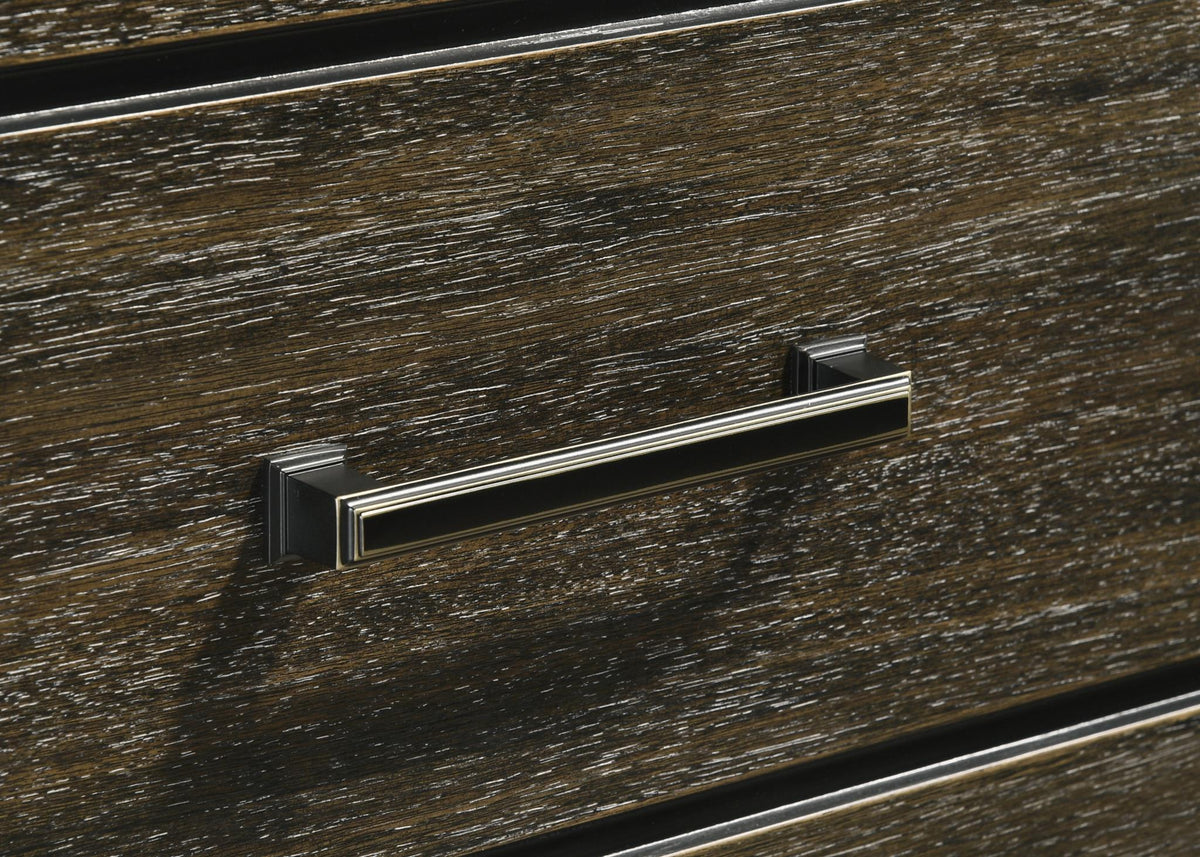 Rough Black King Bed & Mirror