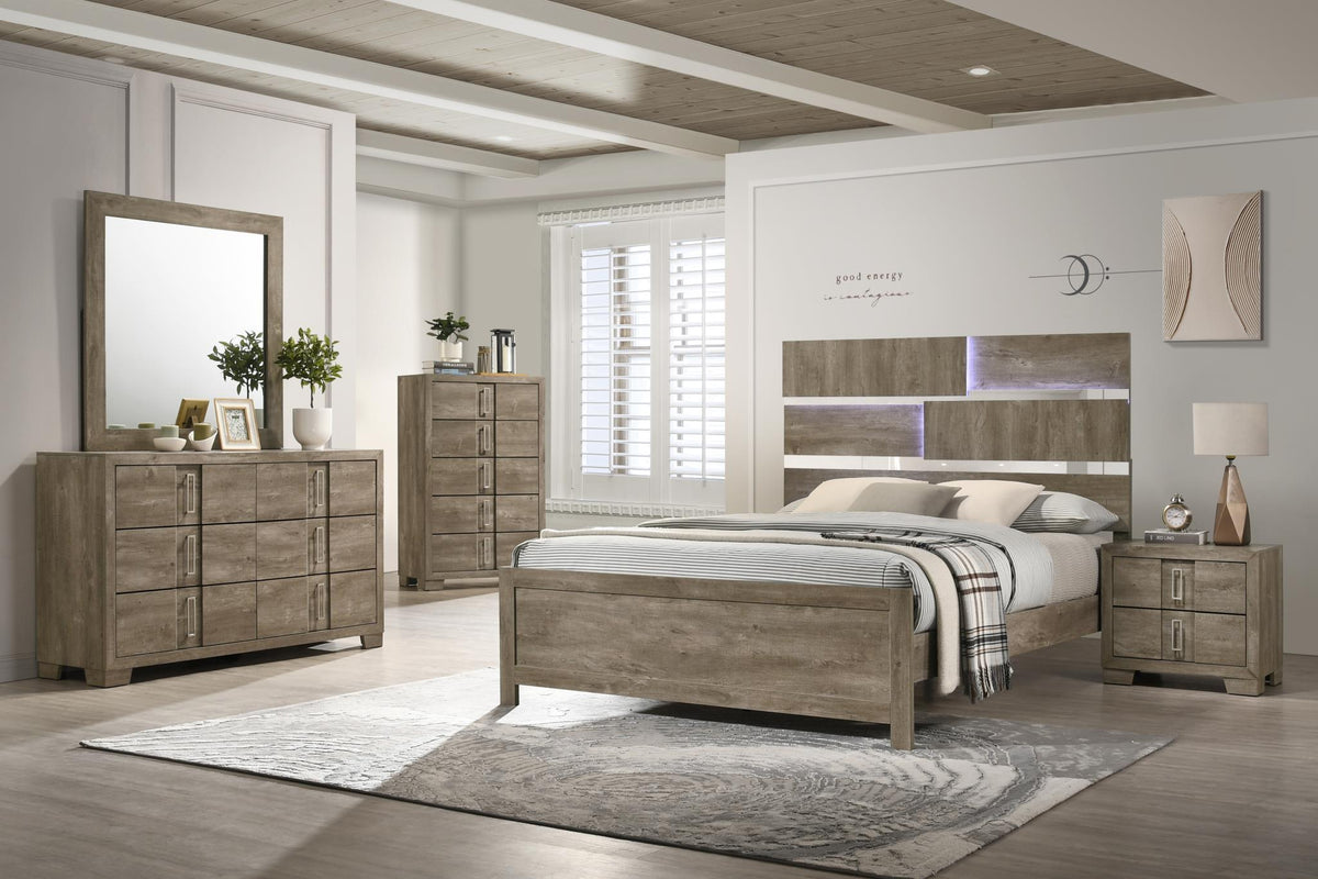 Weathered Oak LED Bedroom Collection