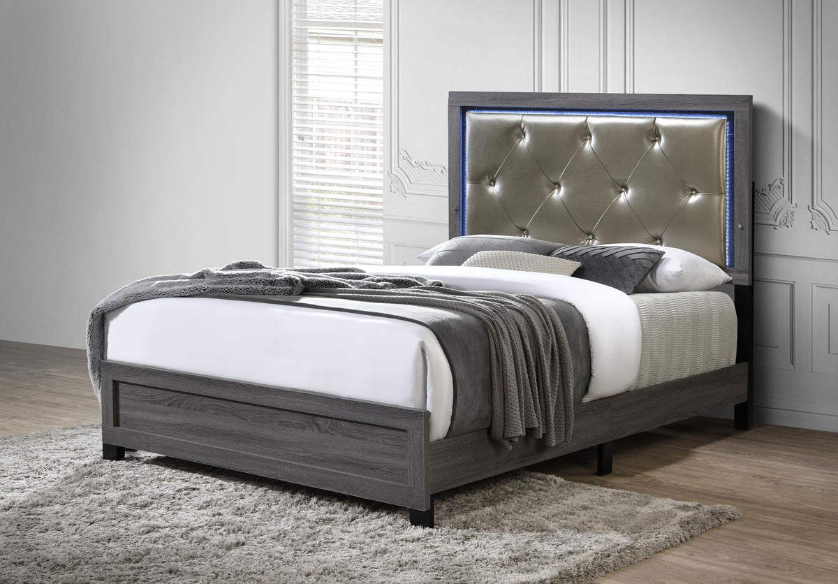 Gray LED Bedroom Collection (Twin to King)