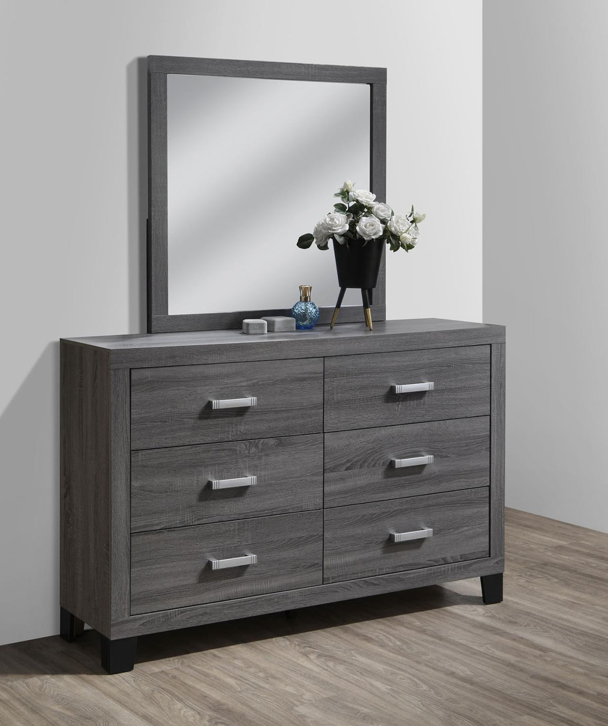 Gray LED Bedroom Collection (Twin to King)