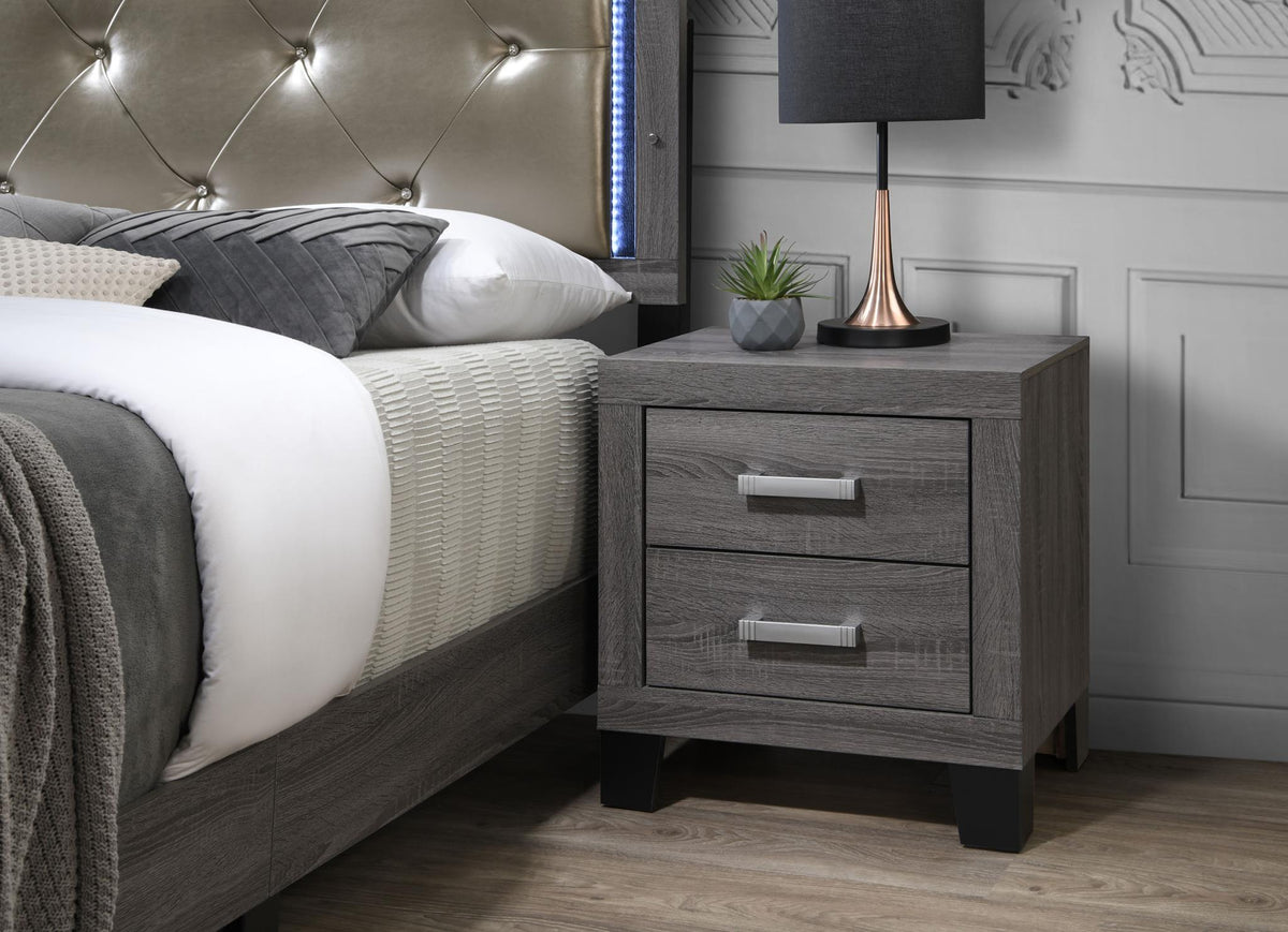Gray LED Bedroom Collection (Twin to King)