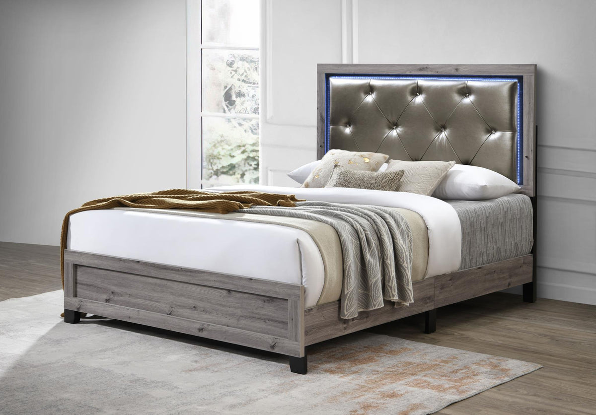 White Wash LED Bedroom Collection (Twin to King)