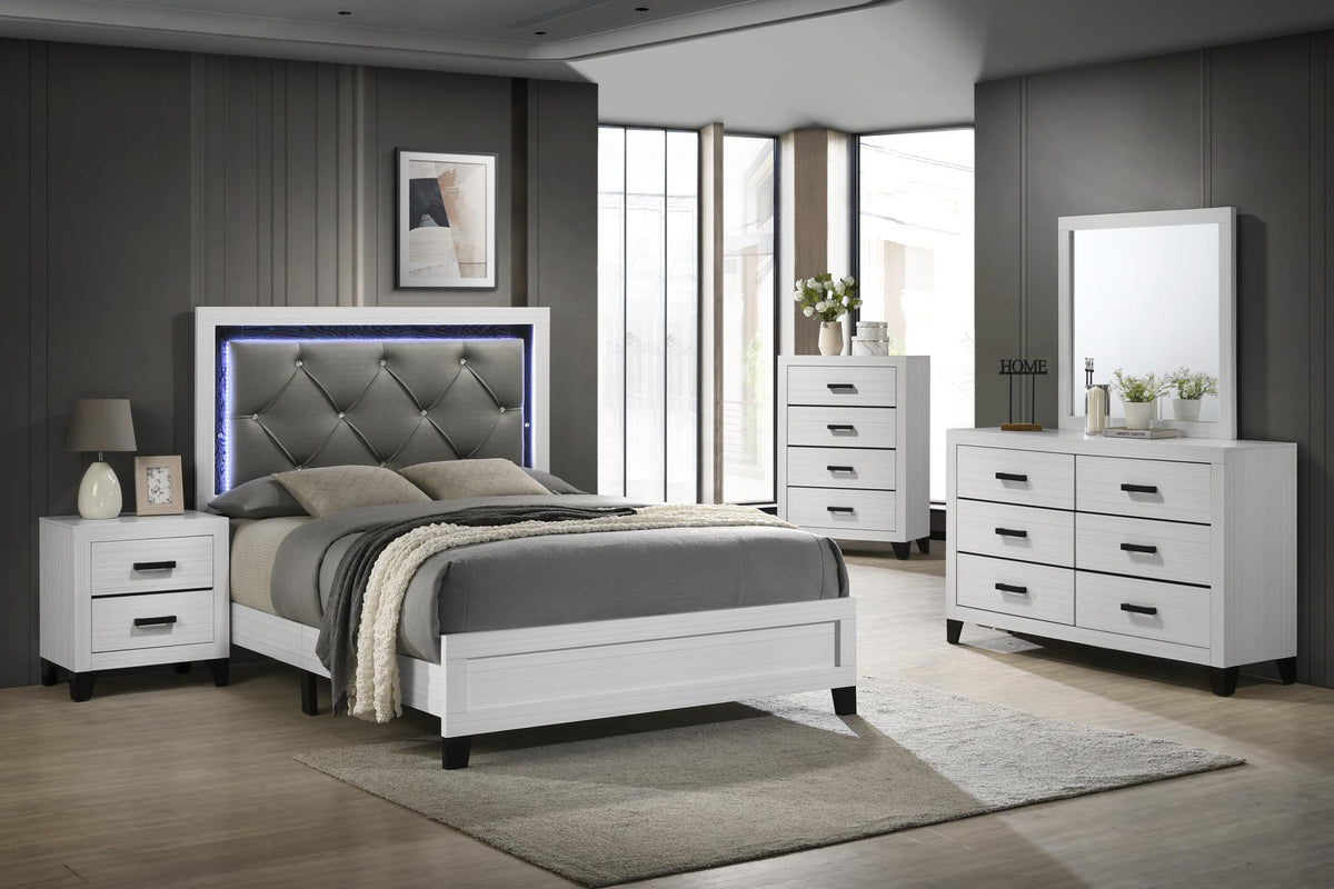 White LED Bedroom Collection (All Sizes)