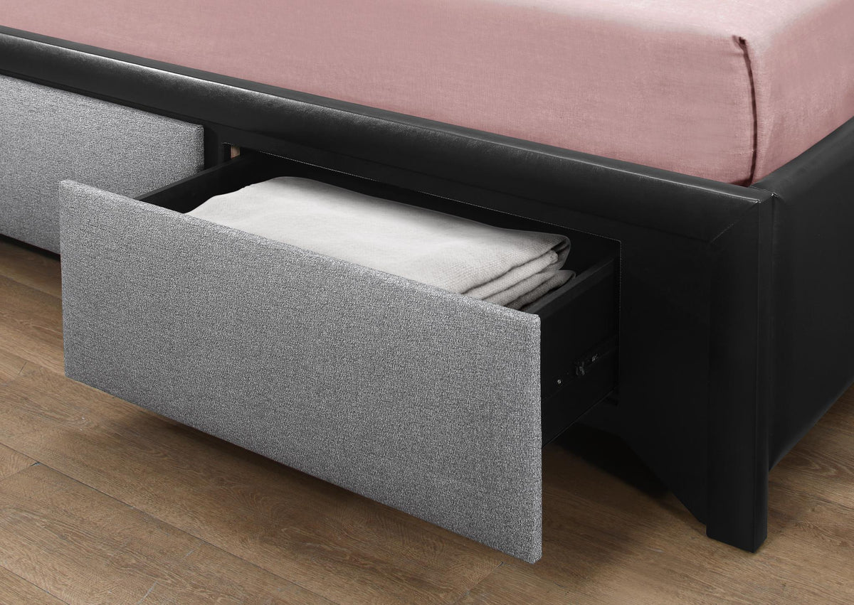 Black Bluetooth Upholstered Bed