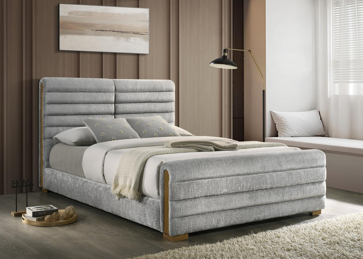 Light Gray Upholstered Bed