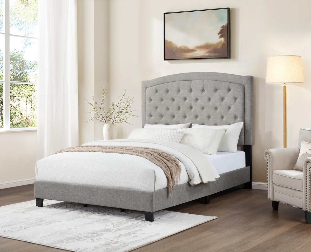 Light Gray Upholstered Bed (All Sizes)