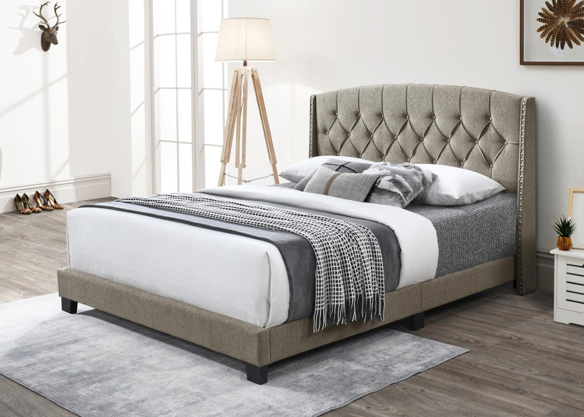Mocha Upholstered Bed (All Sizes)