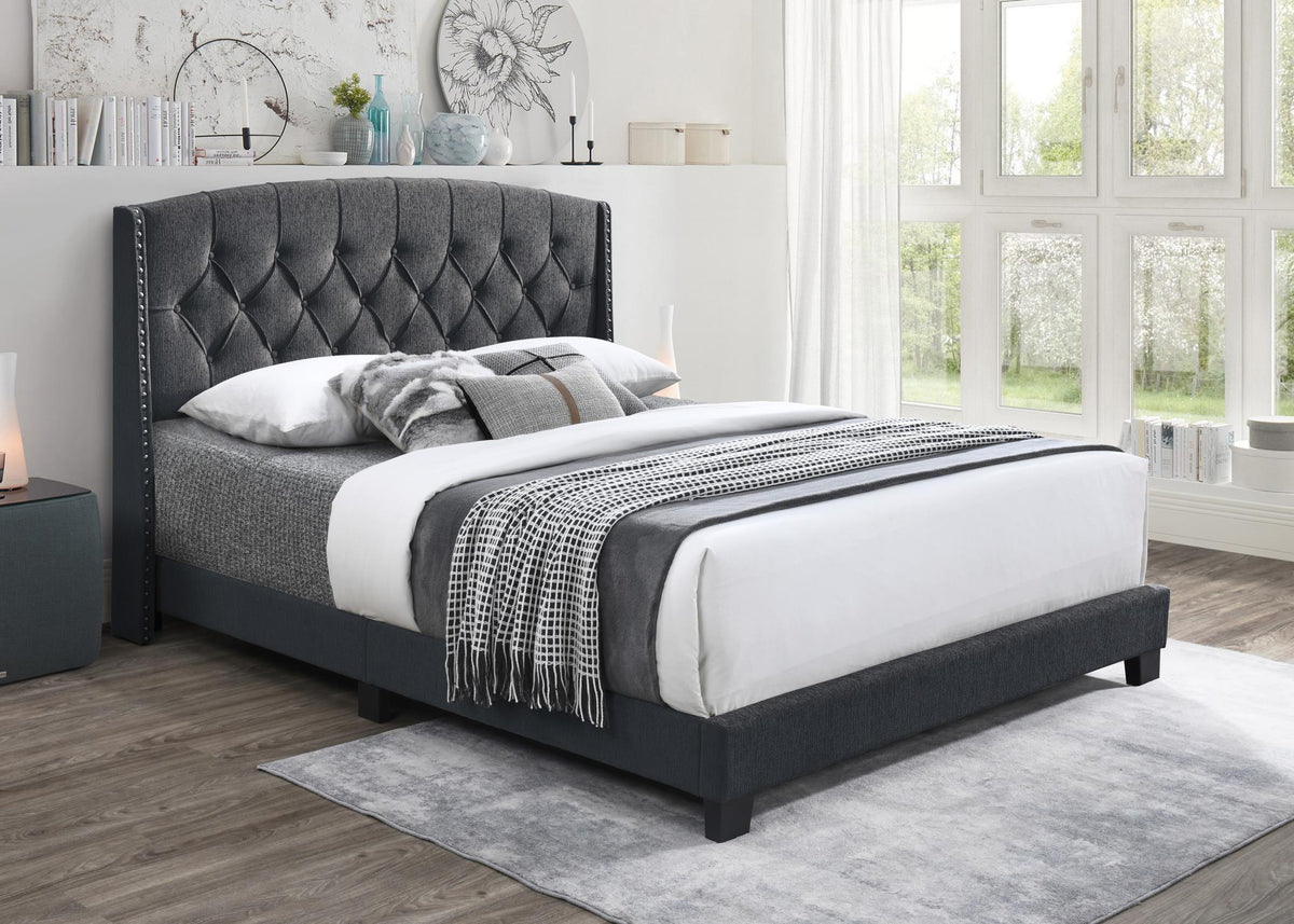 Charcoal Upholstered Bed (All Sizes)