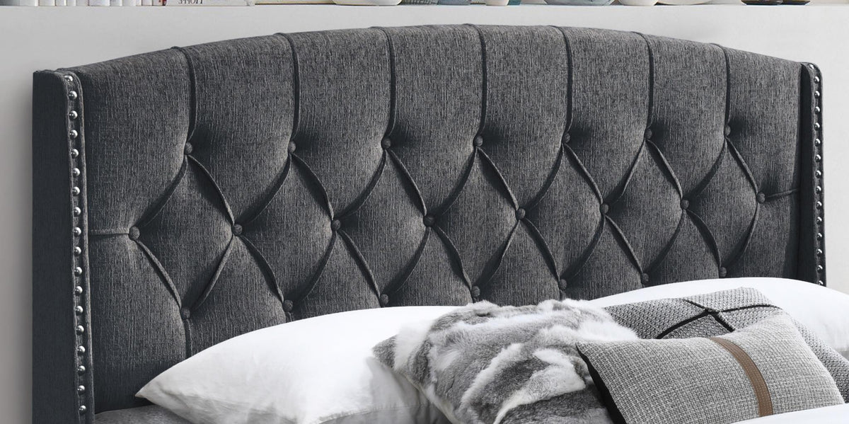 Charcoal Upholstered Bed (All Sizes)