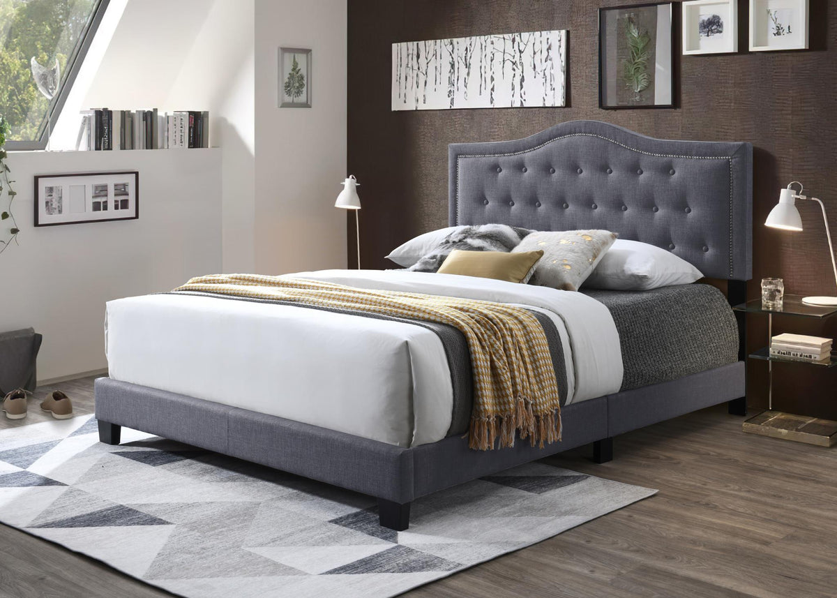 Dark Gray Upholstered Bed (All Sizes)