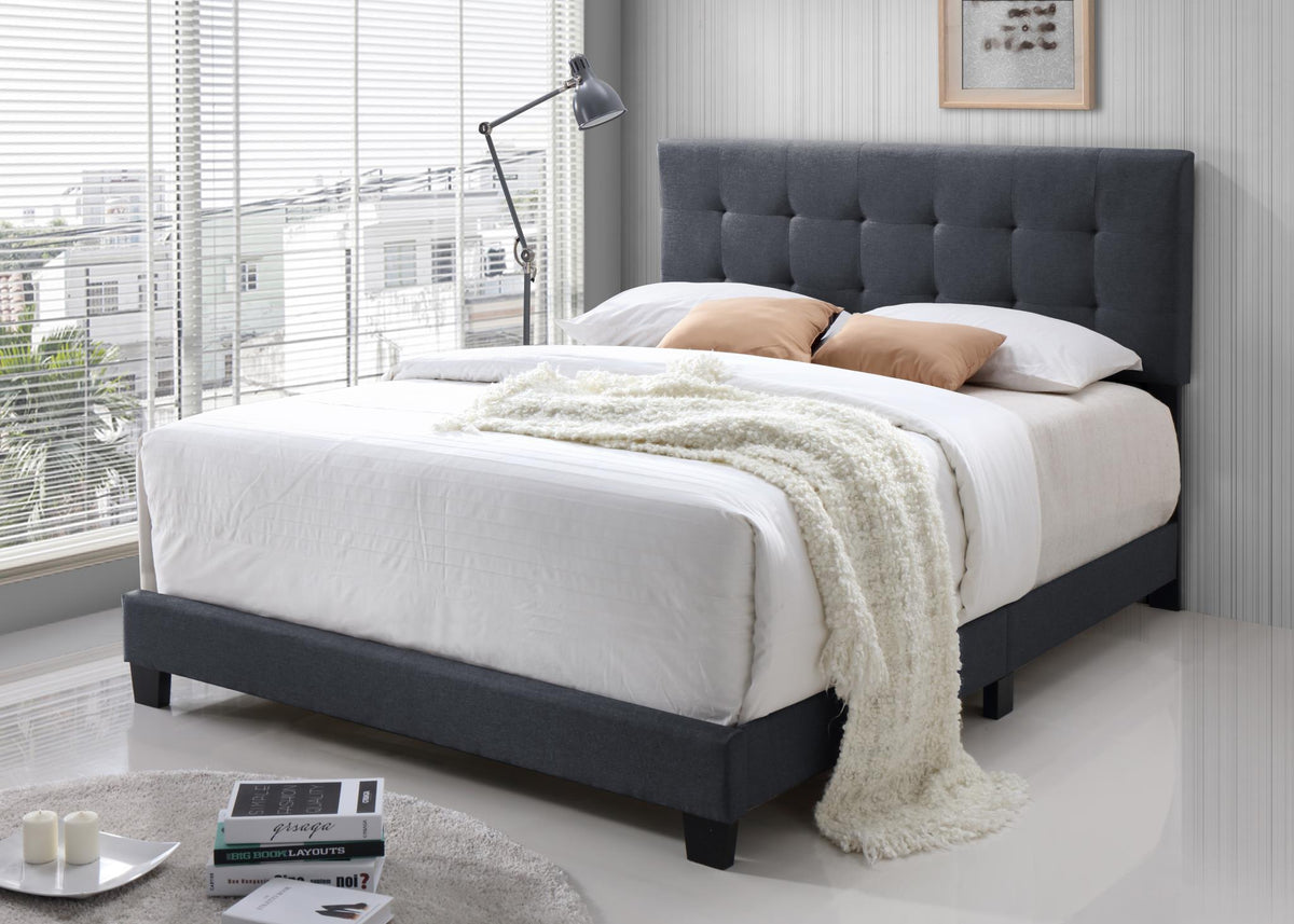 Charcoal Basic Upholstered Bed