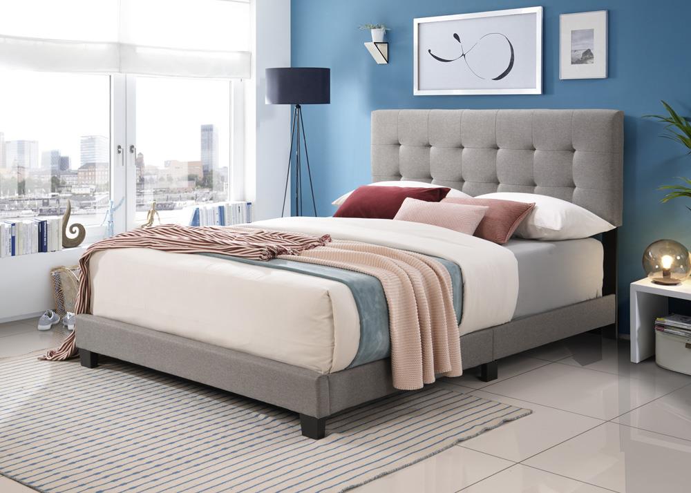 Light Gray Basic Upholstered Bed