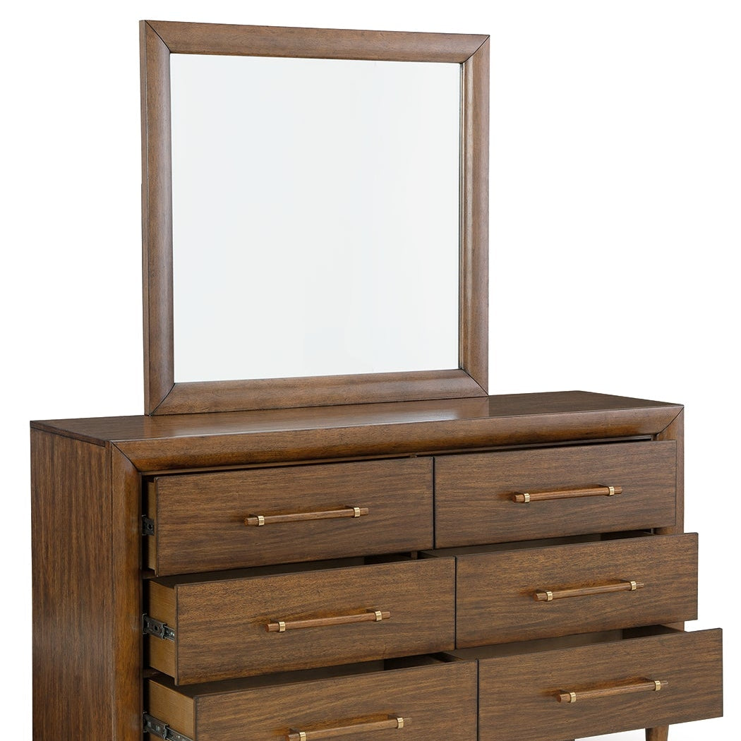 Lyncott King Upholstered Bed with Mirrored Dresser and Nightstand