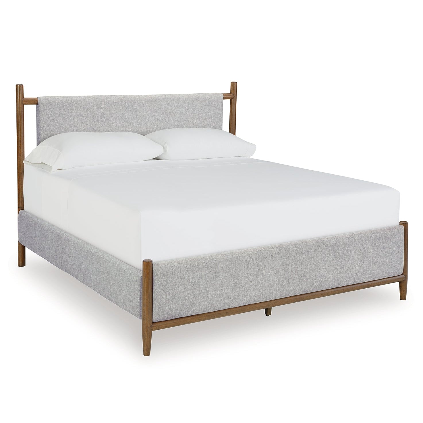 Lyncott King Upholstered Bed with Mirrored Dresser and Nightstand