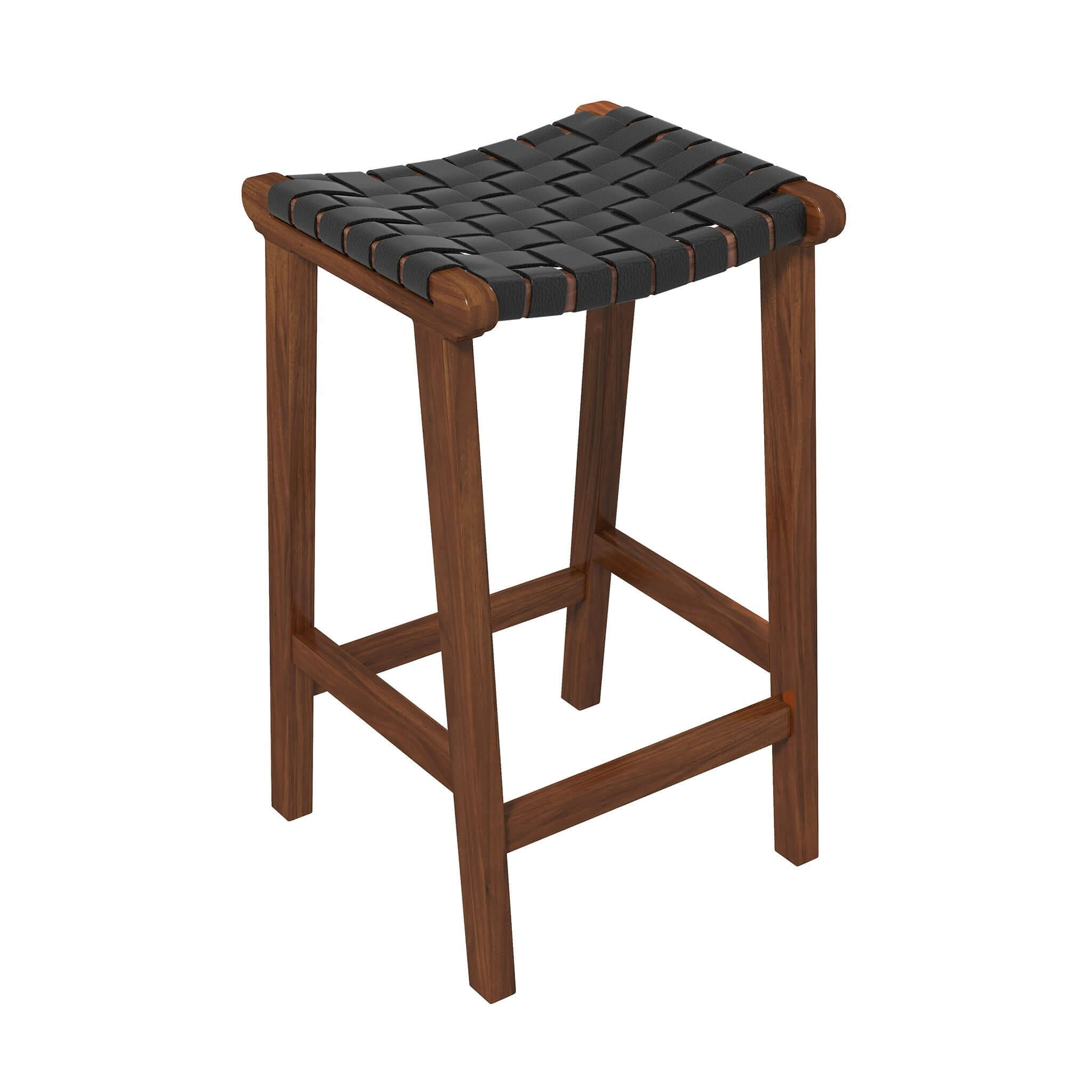 Briosco Black Leather Bar Stool
