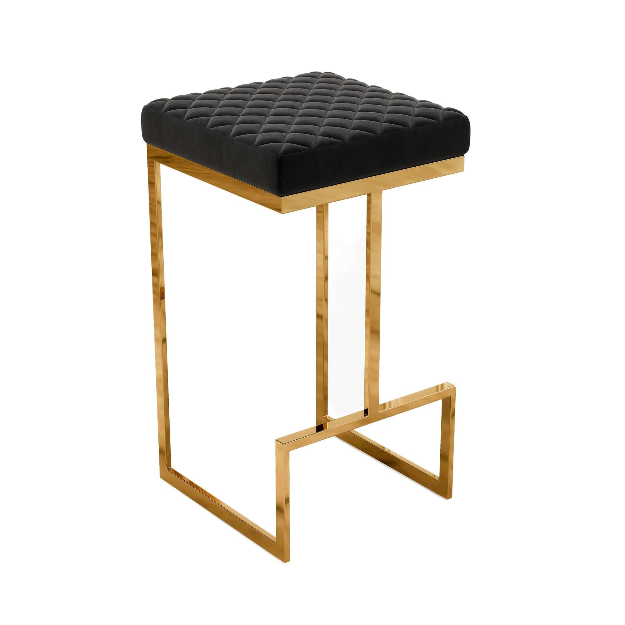 Rake Black Velvet Bar Stool