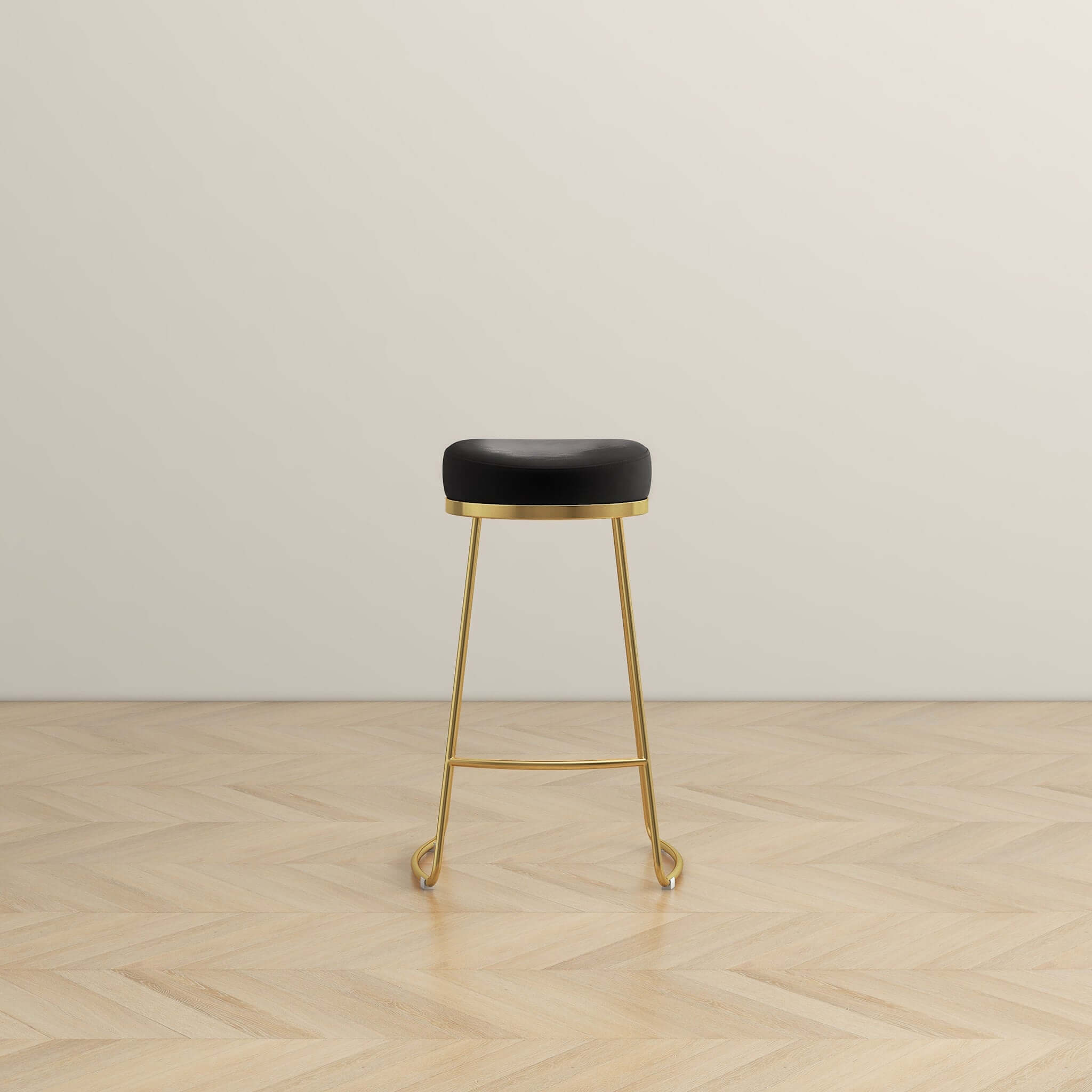 Atlas Black Velvet Counter Stool
