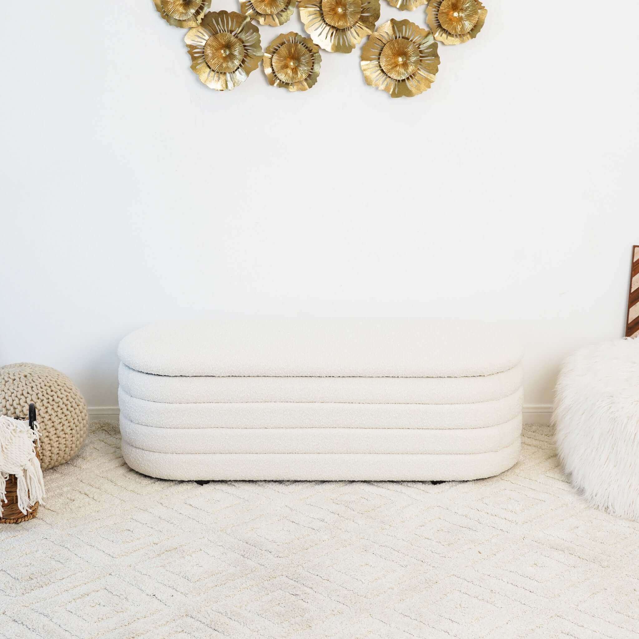 Curran Boucle Storage Bench