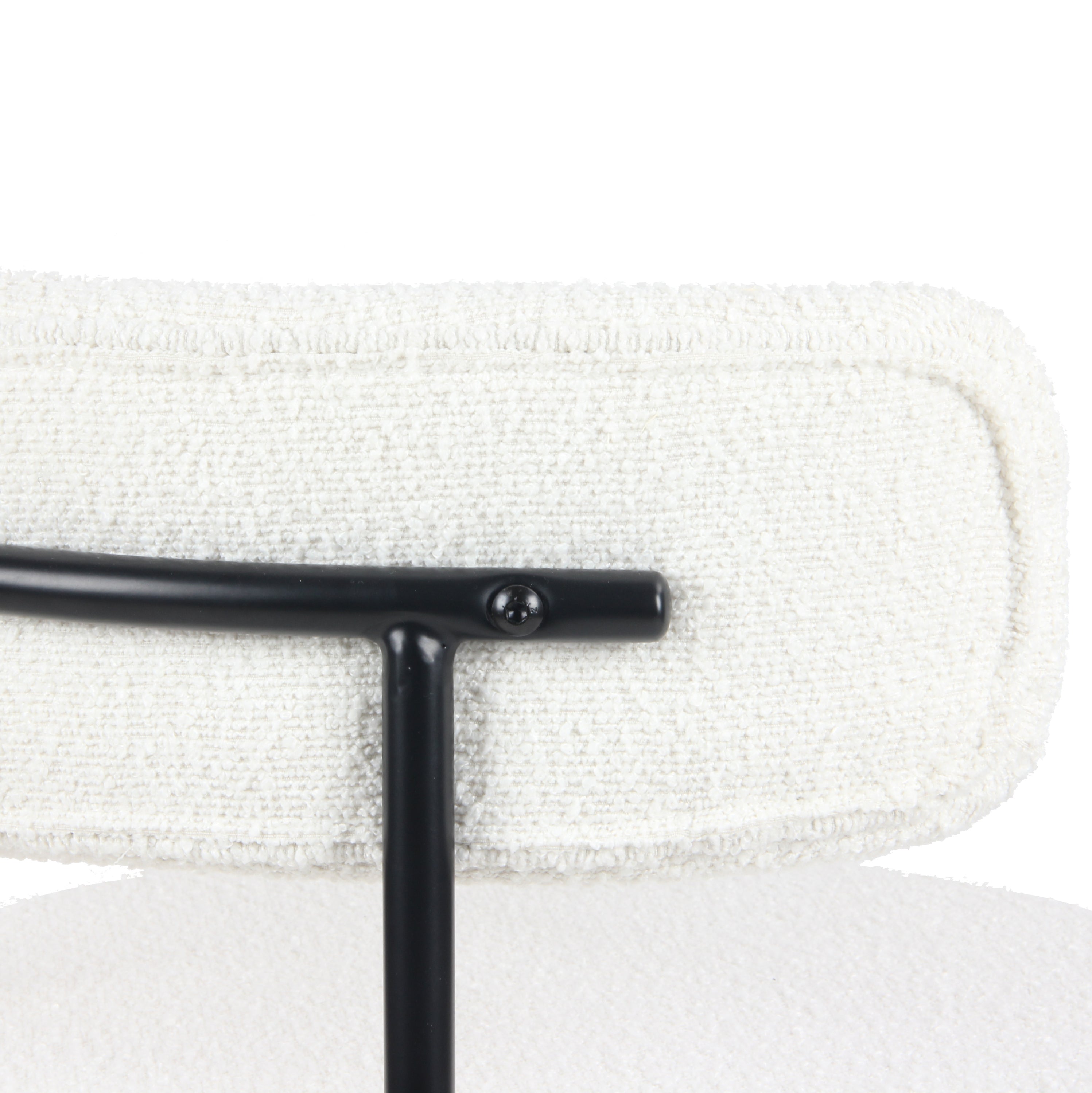 Burbank Modern Round White Boucle Dining Chairs - Set of 2