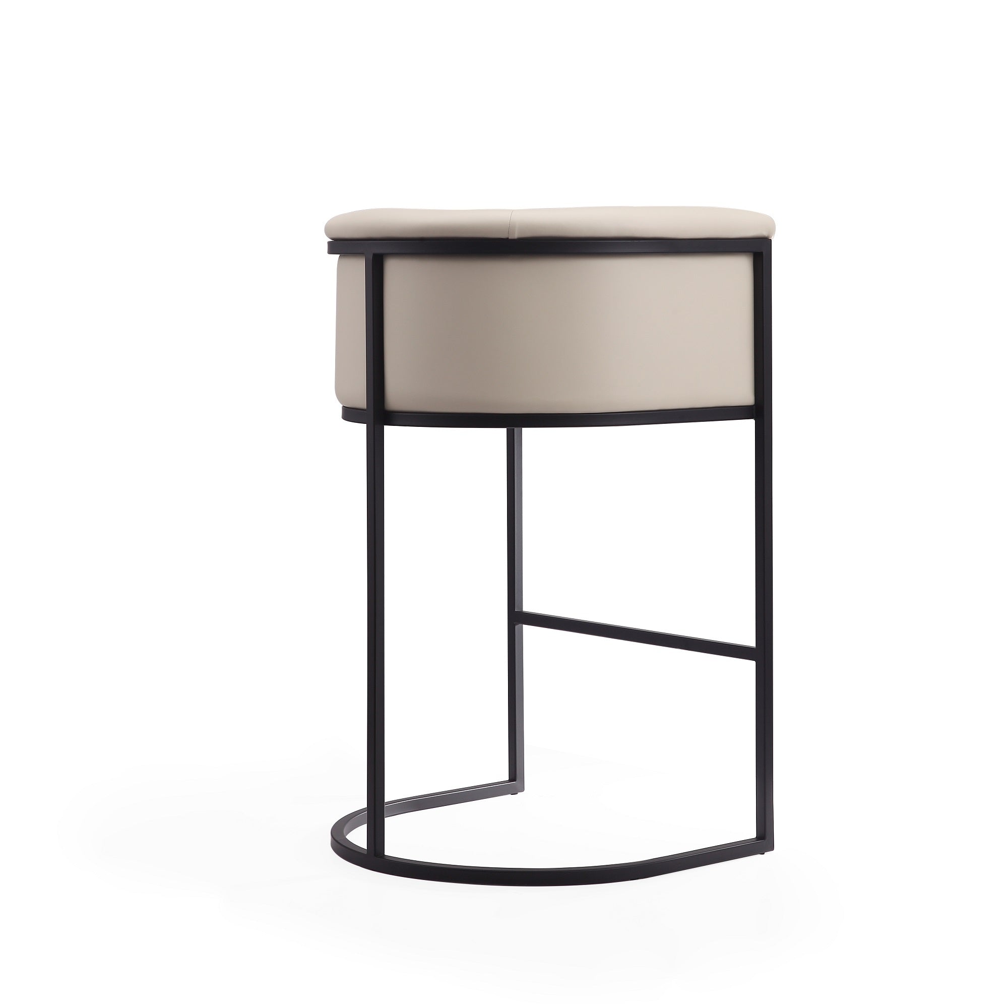 Cosmopolitan Modern Cream Vegan Leather Barstool